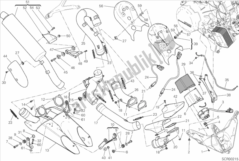 Tutte le parti per il Sistema Di Scarico (jap) del Ducati Superbike 899 Panigale ABS 2015
